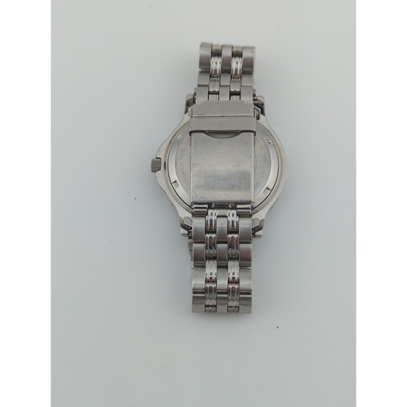 Mens Swiss Military Silver Tone White Dial Day Date Watch 096.0685 - New Battery - Picture 5 of 6